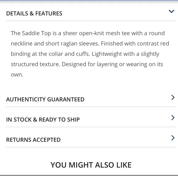 Caron Callahan Saddie Cream Mesh Top with Red Accents Size Small - Picture 7 of 7